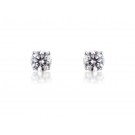 18ct White Gold Earrings  with Single Stone Brilliant Cut 2.00ct Diamonds.
