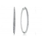 18ct White Gold Hoop Earrings with 2.90ct Diamonds.