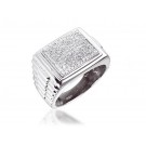 0.50ct 9ct White Gold Mens Ring with Diamonds.